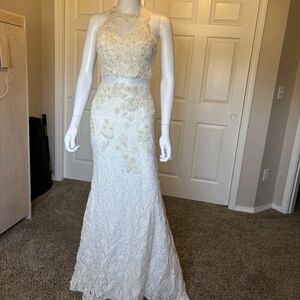 May Queen Cream Lace Wedding Dress Size 6 Nwot